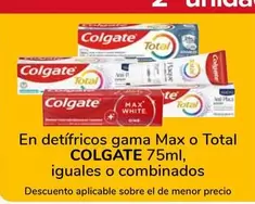 Oferta de Colgate - En Detífricos Gama Max O Total en Supeco