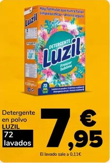 Oferta de Luzil - Detergente En Polvo por 7,95€ en Supeco