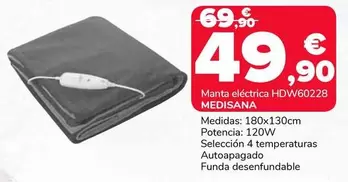 Oferta de Medisana - Manta Electrica Hdw6028 por 49,9€ en Supeco