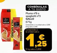 Oferta de Gallo - Pluma No6 O Spaghetti N°3 por 1,65€ en Supeco