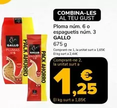 Oferta de Gallo - Ploma num. 6 o espaguetis nm. 3 por 1,65€ en Supeco