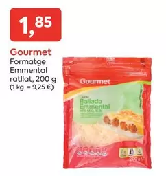 Oferta de Gourmet - Formatge Emmental Ratllat por 1,85€ en Suma Supermercados