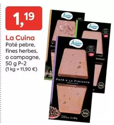 Oferta de La cuina - Paté Pebre, Fines Herbes, O Campagne por 1,19€ en Suma Supermercados