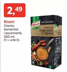 Oferta de Knorr - Crema Llamàntol I Escamarlà por 2,49€ en Suma Supermercados