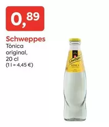 Oferta de Schweppes - Tònica Original por 0,89€ en Suma Supermercados