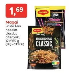 Oferta de Maggi - Pasta Asia Noodles Clàssics O Teriyaki por 1,69€ en Suma Supermercados