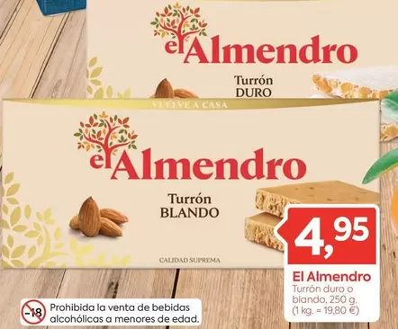 Oferta de El Almendro - Turron Duro Blando por 4,95€ en Suma Supermercados