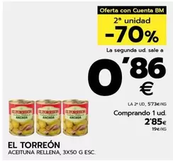 Oferta de El Torreón - Aceituna Rellena por 2,85€ en BM Supermercados