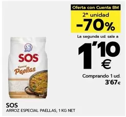 Oferta de Sos - Arroz Especial Paellas por 3,67€ en BM Supermercados