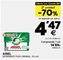 Oferta de Ariel - Detergente Pods Original por 14,89€ en BM Supermercados