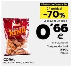 Oferta de Coral - Bizcocho King por 2,19€ en BM Supermercados