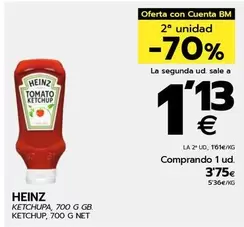 Oferta de Heinz - Ketchup por 3,75€ en BM Supermercados