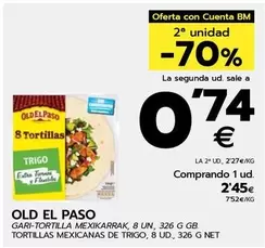 Oferta de Old El Paso - Tortillas Mexicanas De Trigo por 2,45€ en BM Supermercados