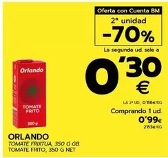 Oferta de Orlando - Tomate Frito por 0,99€ en BM Supermercados