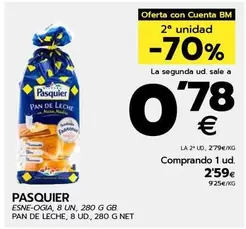 Oferta de Pasquier - Pan De Leche por 2,59€ en BM Supermercados