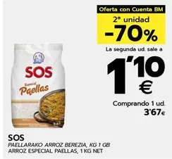 Oferta de Sos - Paellatako Arroz Berezia por 3,67€ en BM Supermercados