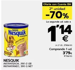 Oferta de Nesquik - Instantaneo por 3,79€ en BM Supermercados