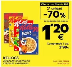 Oferta de Kellogg's - Cereales Variedades por 3,99€ en BM Supermercados