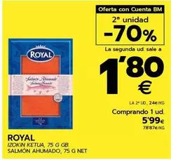 Oferta de Royal - Salmon Ahumado por 5,99€ en BM Supermercados