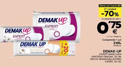 Oferta de Demak'Up - Discos Desmaquilladores Expert por 2,49€ en BM Supermercados