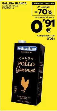 Oferta de Gallina Blanca - Caldo De Pollo por 3,03€ en BM Supermercados