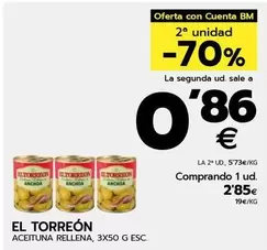 Oferta de El Torreón - Aceituna Rellena por 2,85€ en BM Supermercados