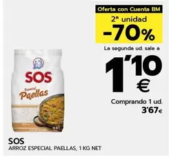 Oferta de Sos - Arroz Especial Paellas por 3,67€ en BM Supermercados