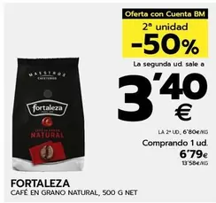 Oferta de Fortaleza - Cafe En Grano Natural por 6,79€ en BM Supermercados