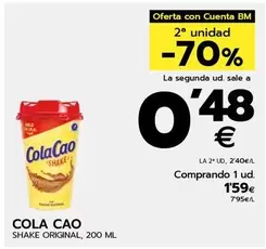 Oferta de Cola Cao - Shake Original por 1,59€ en BM Supermercados