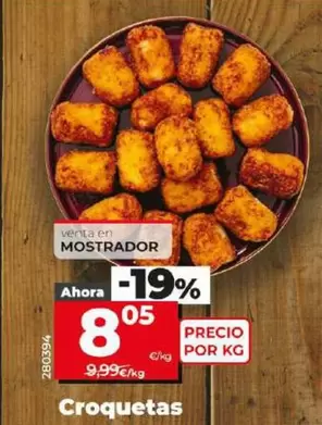 Oferta de Croquetas por 8,05€ en Dia