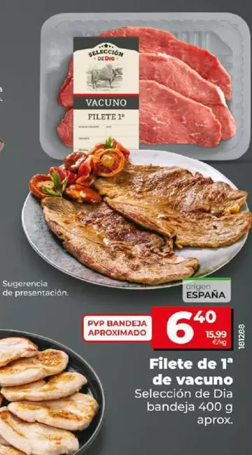 Oferta de Seleccion De Dia - Filete De 1a De Vacuno por 6,4€ en Dia