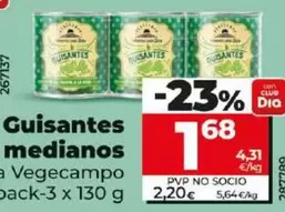 Oferta de Dia Vegecampo - Guisantes Medianos por 1,68€ en Dia