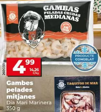 Oferta de Dia Mari Marinera - Gambas Peladas Crudas Medianas por 4,99€ en Dia