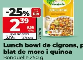 Oferta de Bonduelle - Lunch Bowl De Garbanzos, Zanahoria, Maiz Y Quinoa por 2,39€ en Dia