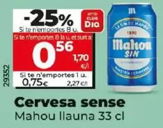 Oferta de Mahou - Cerveza Sin por 0,75€ en Dia