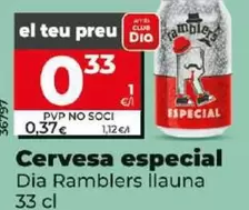 Oferta de Dia Ramblers - Cerveza Especial por 0,33€ en Dia