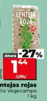 Oferta de Dia Vegecampo - Lentejas Rojas por 1,44€ en Dia