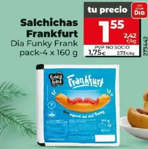 Oferta de Dia Funky Frank - Salchichas Frankfurt por 1,55€ en Dia