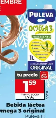 Oferta de Puleva - Bebida Lactea Omega 3 Original por 1,59€ en Dia