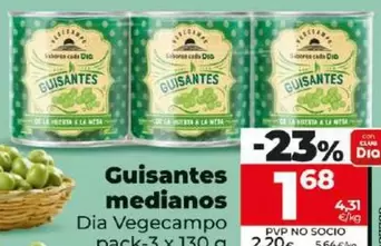 Oferta de Dia Vegecampo - Guisantes Medianos por 1,68€ en Dia