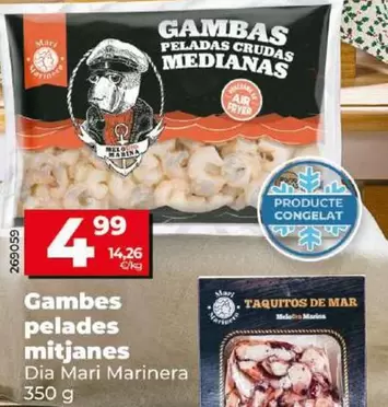 Oferta de Dia Mari Marinera - Gambas Peladas Crudas Medianas por 4,99€ en Dia