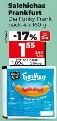 Oferta de Dia Funky Frank - Salchichas Frankfurt por 1,55€ en Dia