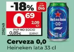 Oferta de Heineken - Cerveza 0.0 por 0,69€ en Dia