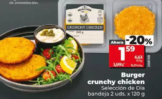 Oferta de Seleccion De Dia - Burger Crunchy Chicken por 1,59€ en Dia