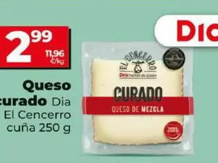 Oferta de Dia El Cencerro - Queso Curado por 2,99€ en Dia