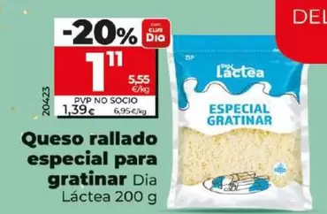 Oferta de Dia Lactea - Queso Rallado Especial Para Gratinar por 1,11€ en Dia