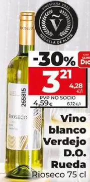 Oferta de Rioseco - Vino Blanco Verdejo D.O. Rueda por 3,21€ en Dia