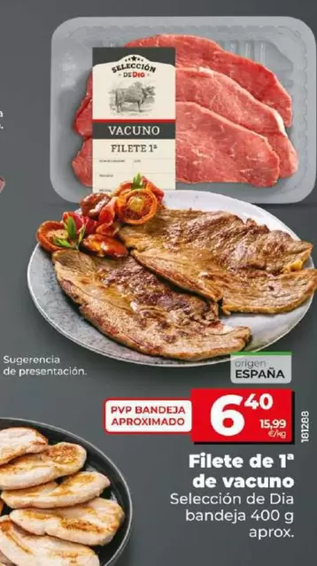 Oferta de Seleccion De Dia - Filete De 1a De Vacuno por 6,4€ en Dia