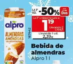 Oferta de Alpro - Bebida De Almendras por 2,39€ en Dia