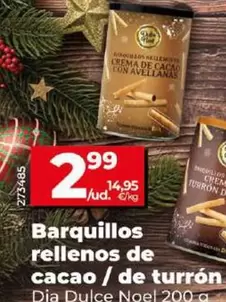 Oferta de Dia Dulce Noel - Barquillos Rellenos De Cacao/De Turron por 2,99€ en Dia